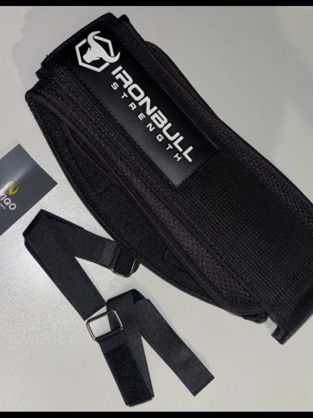 Black Weightlifting Belt with Adjustable Straps